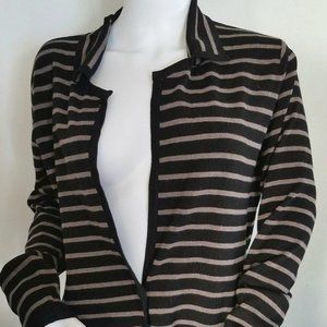 Woman's  Top Striped Dark and Light Brow Size L